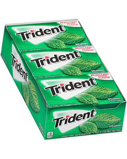 TRIDENT GUM SPEARMINT 14 STICKS - 12 CT.